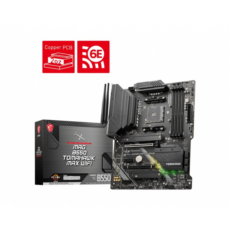 MAG B550 TOMAHAWK MAX WIFI - Motherboard - ATX - Socket AM4 - AMD B550 Chipsa...